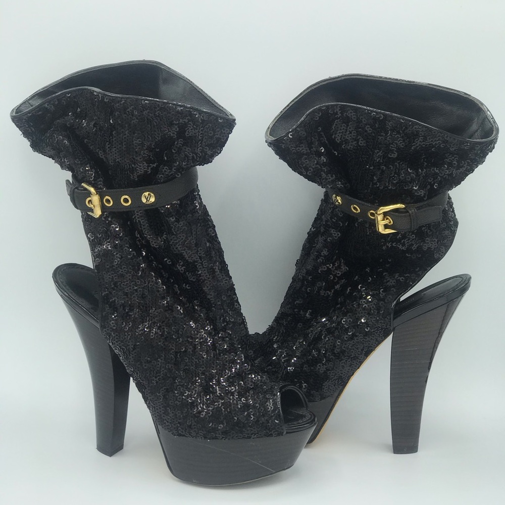 Louis Vuitton Runway Peep Toe Platform Ankle Boots - Picture 15 of 16